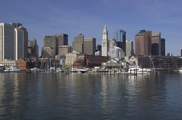 USA, New England, Massachusetts, Boston, Long Wharf, Lewis Wharf, Boston Harbor
