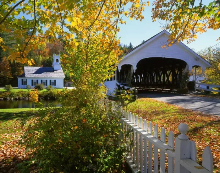 Framed Print : USA, New Hampshire, Stark. View of Stark Bridge and Church on the Upper Ammonoosuc River Framed Print : USA, New Hampshire, Stark. View of Stark Bridge and Church on the Upper Ammonoosuc River