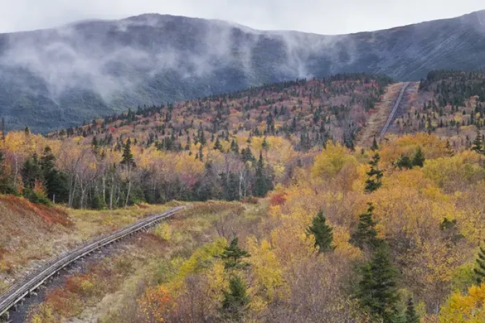 Framed Print : USA, New Hampshire, White Mountains, Bretton Woods, The Mount Washington Cog Railway