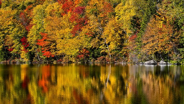 USA, New Hampshire, White Mountains, Reflections on Russell Pond