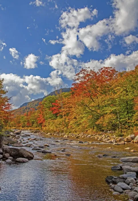 Framed Print : USA, New Hampshire, White Mountains National Forest and Swift River along Highway 112 in