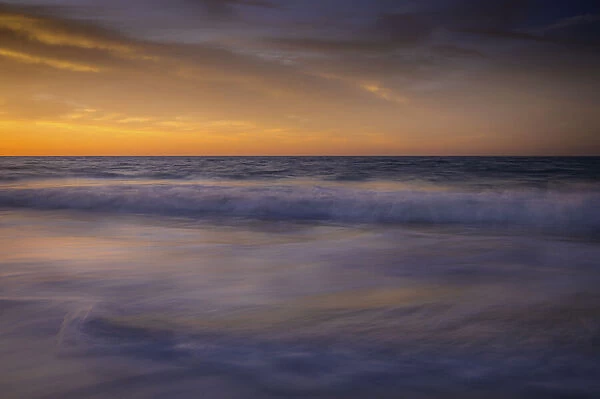USA, New Jersey, Cape May National Seashore. Sunrise on rocky shoreline