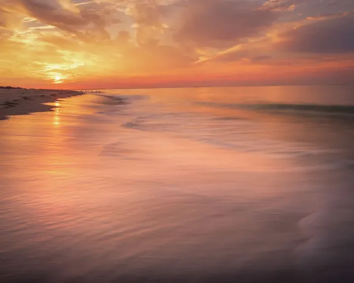 Framed Print : USA, New Jersey, Cape May National Seashore. Sunrise on shoreline