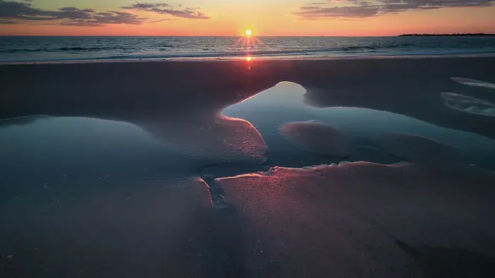 Framed Print : USA, New Jersey, Cape May National Seashore. Sunset on ocean and beach. ©Jay O'Brien / Jaynes Gallery / DanitaDelimont.com Framed Print : USA, New Jersey, Cape May National Seashore. Sunset on ocean and beach. ©Jay O'Brien / Jaynes Gallery / DanitaDelimont.com