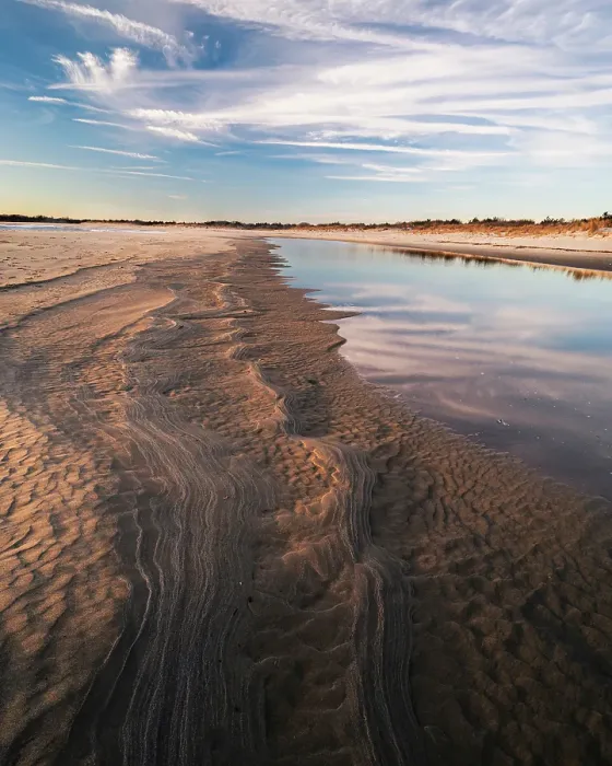 Framed Print : USA, New Jersey, Cape May National Seashore. Water on beach at sunrise. ©Jay O'Brien / Jaynes Gallery / DanitaDelimont.com Framed Print : USA, New Jersey, Cape May National Seashore. Water on beach at sunrise. ©Jay O'Brien / Jaynes Gallery / DanitaDelimont.com