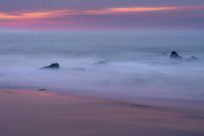 Framed Print : USA, New Jersey, Cape May National Seashore. Misty ocean shore at sunrise. ©Jay O'Brien / Jaynes Gallery / DanitaDelimont.com Framed Print : USA, New Jersey, Cape May National Seashore. Misty ocean shore at sunrise. ©Jay O'Brien / Jaynes Gallery / DanitaDelimont.com