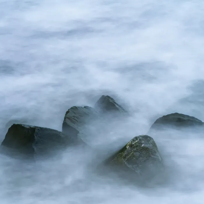 Framed Print : USA, New Jersey, Cape May National Seashore. Boulders on ocean shore
