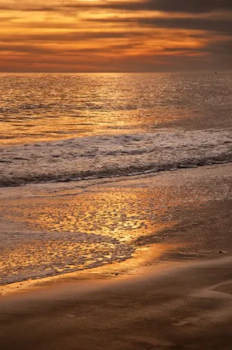 Framed Print : USA, New Jersey, Cape May. Sunset reflections off clouds and ocean shore. Credit as Framed Print : USA, New Jersey, Cape May. Sunset reflections off clouds and ocean shore. Credit as