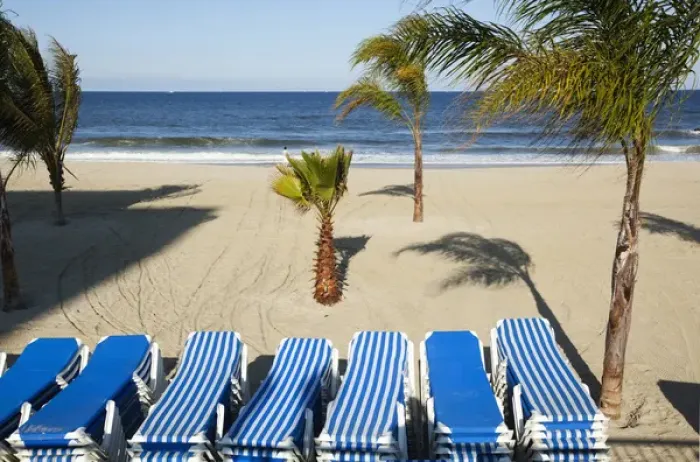 Framed Print : USA, New Jersey, Monmouth Beach, Stacked beach chairs on windswept and nearly empty