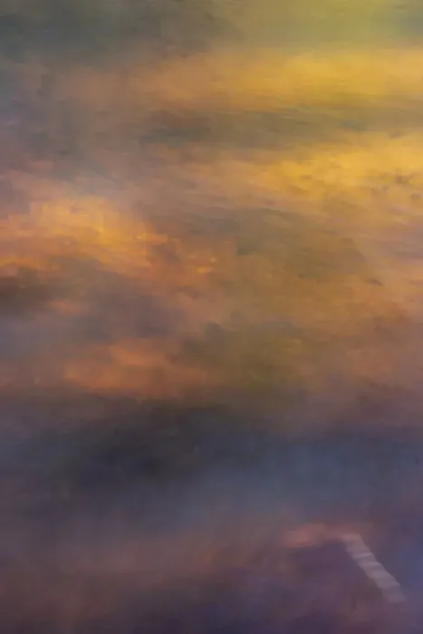 Framed Print : USA, New Jersey, Pine Barrens National Preserve. Abstract of orange clouds at sunset
