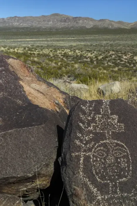 Framed Print : USA, New Mexico, Three Rivers Petroglyph Site. Petroglyph etchings on rock. Credit as Framed Print : USA, New Mexico, Three Rivers Petroglyph Site. Petroglyph etchings on rock. Credit as