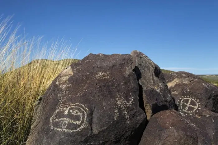 Framed Print : USA, New Mexico, Three Rivers Petroglyph Site. Petroglyph etchings on rocks. Credit as Framed Print : USA, New Mexico, Three Rivers Petroglyph Site. Petroglyph etchings on rocks. Credit as