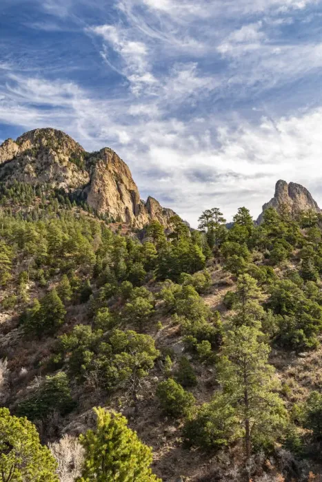 Framed Print : USA, New Mexico, Sandia Mountains. Mountain and forest landscape