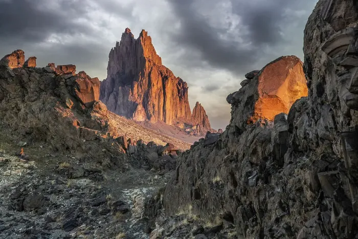 Framed Print : USA, New Mexico. Shiprock formation at sunrise Framed Print : USA, New Mexico. Shiprock formation at sunrise