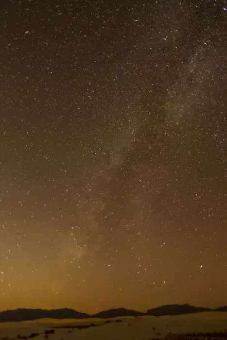 Framed Print : USA, New Mexico, White Sands National Monument. Milky Way over desert at night. Credit as