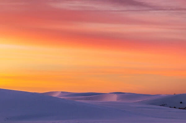 USA, New Mexico, White Sands National Monument. Sunrise on desert sand. Credit as