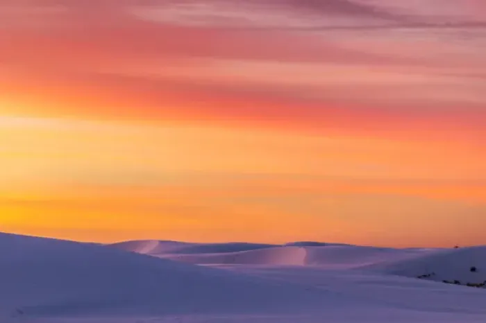Framed Print : USA, New Mexico, White Sands National Monument. Sunrise on desert sand. Credit as