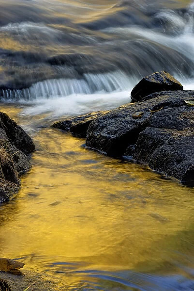 USA, New York, Adirondack Mountains. Stream at Buttermilk Falls