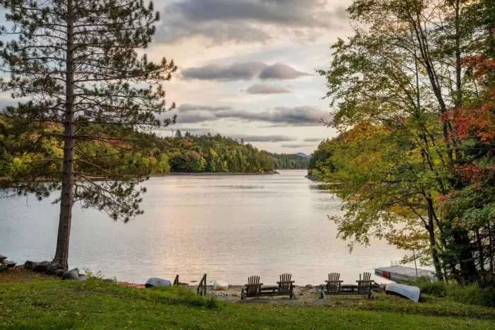 Framed Print : USA, New York, Adirondacks. End of the season at private beach on Indian Lake (PR) Framed Print : USA, New York, Adirondacks. End of the season at private beach on Indian Lake (PR)