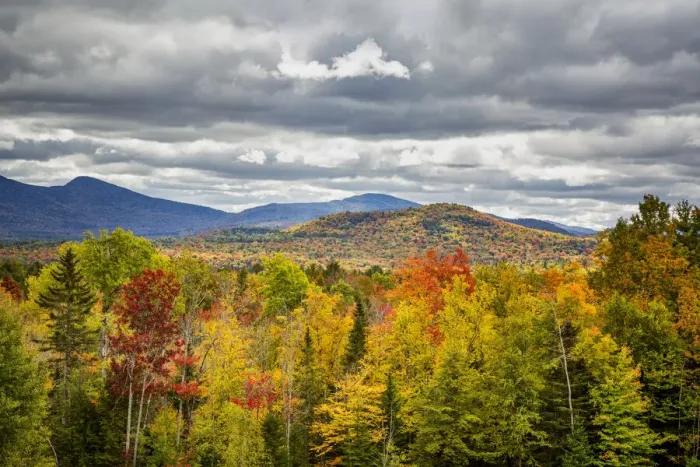 Framed Print : USA, New York, Adirondacks. Indian Lake, Fall color at overlook along Route 28 Framed Print : USA, New York, Adirondacks. Indian Lake, Fall color at overlook along Route 28