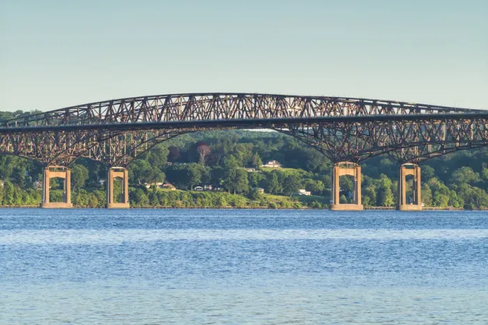 Framed Print : USA, New York, Beacon. Beacon Bridge over the Hudson River