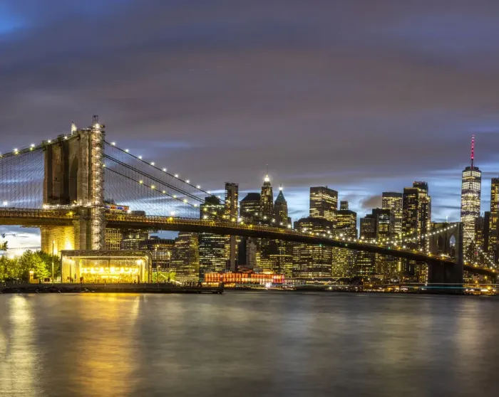 Framed Print : USA, New York. The Brooklyn Bridge and New York City skyline from DUMBO (Down Under the Manhattan Bridge Overpass) Framed Print : USA, New York. The Brooklyn Bridge and New York City skyline from DUMBO (Down Under the Manhattan Bridge Overpass)