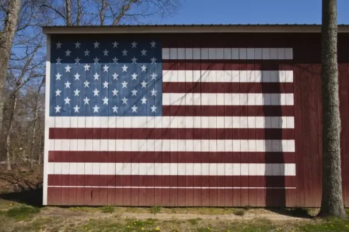 Framed Print : USA, New York, East Hampton. Barn with USA flag in the hamlet of Springs Framed Print : USA, New York, East Hampton. Barn with USA flag in the hamlet of Springs