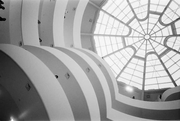 USA, New York, New York City: The Guggenheim Museum View looking Up