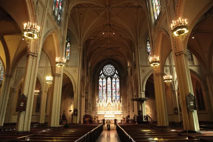 Framed Print : USA. New York. New York City. The interior view of Gothic style Grace Church on Broadway Framed Print : USA. New York. New York City. The interior view of Gothic style Grace Church on Broadway