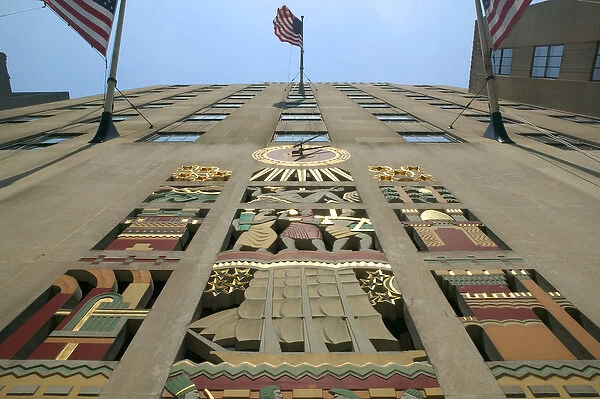 USA-New York-New York City-Manhattan: Rockerfeller Center-Art Deco Building Details