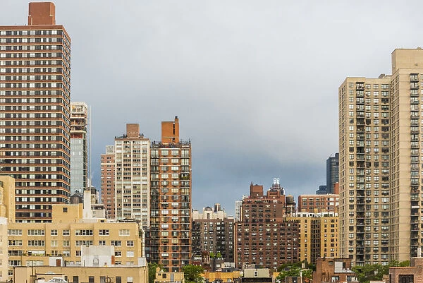 USA, New York. New York City, Manhattan, Upper East Side, view from apt looking south over E 89th