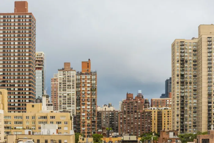 Framed Print : USA, New York. New York City, Manhattan, Upper East Side, view from apt looking south over E 89th Framed Print : USA, New York. New York City, Manhattan, Upper East Side, view from apt looking south over E 89th