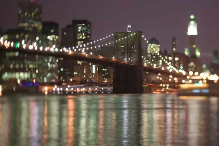 Framed Print : USA-New York-New York City-Manhattan: Brooklyn Bridge & Lower Manhattan / Evening Framed Print : USA-New York-New York City-Manhattan: Brooklyn Bridge & Lower Manhattan / Evening