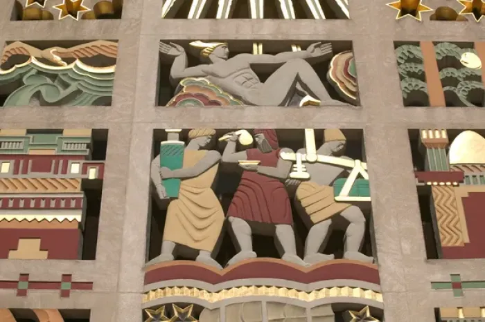 Framed Print : USA-New York-New York City-Manhattan: Rockerfeller Center-Art Deco Building Details Framed Print : USA-New York-New York City-Manhattan: Rockerfeller Center-Art Deco Building Details