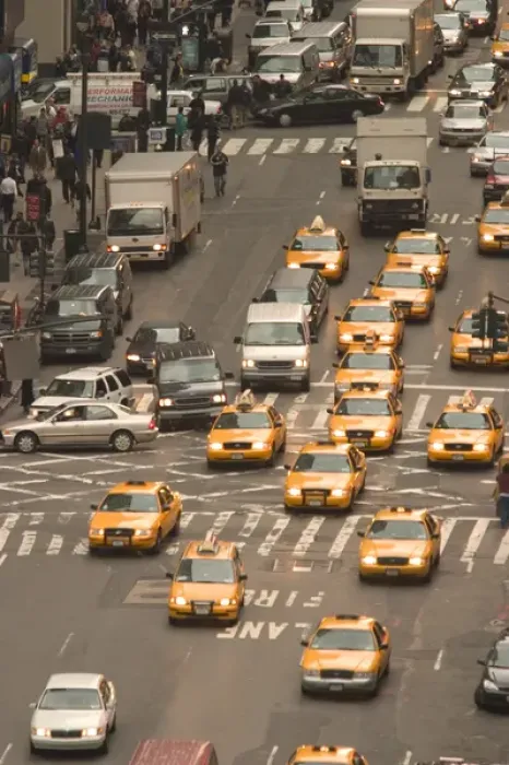 Framed Print : USA, New York, New York City traffic. (Editorial Usage Only)
