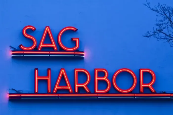 Framed Print : USA, New York, Sag Harbor. Main Street, neon sign of the Sag Harbor theater Framed Print : USA, New York, Sag Harbor. Main Street, neon sign of the Sag Harbor theater