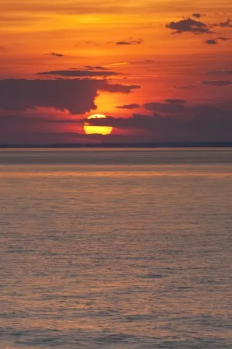 Framed Print : USA, New York, Southold. Sunset over Long Island Sound, as seen from Orient Point