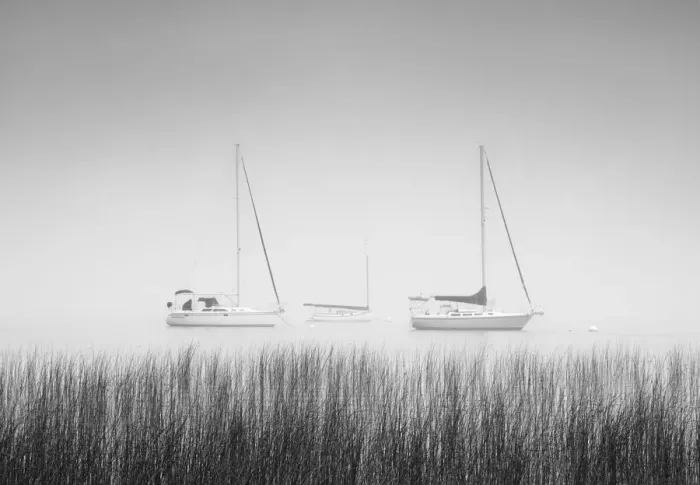 Framed Print : USA, New York State. Three sailboats, St. Lawrence River, Thousand Islands