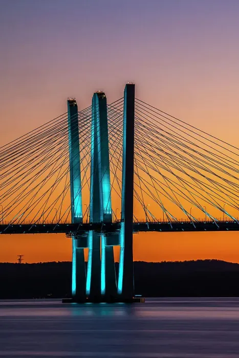 Framed Print : USA, New York, Tarrytown. Hudson River and the Gov. Mario Cuomo (Tappan Zee) Bridge at night Framed Print : USA, New York, Tarrytown. Hudson River and the Gov. Mario Cuomo (Tappan Zee) Bridge at night
