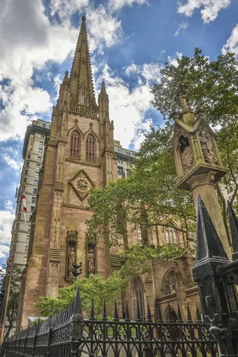 Framed Print : USA, New York. Trinity Church and grounds