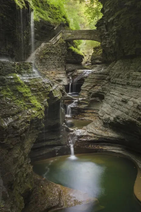 Framed Print : USA, New York. Waterfalls along the Gorge Trail, Watkins Glen State Park Framed Print : USA, New York. Waterfalls along the Gorge Trail, Watkins Glen State Park