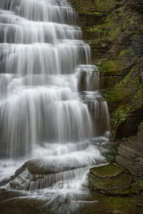 Framed Print : USA, New York, Watkins Glen. Waterfall cascade over rock Framed Print : USA, New York, Watkins Glen. Waterfall cascade over rock