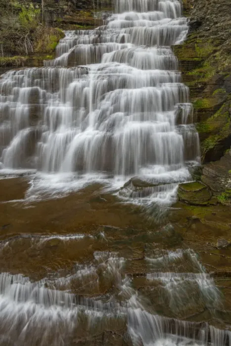 Framed Print : USA, New York, Watkins Glen. Waterfall cascade over rock Framed Print : USA, New York, Watkins Glen. Waterfall cascade over rock