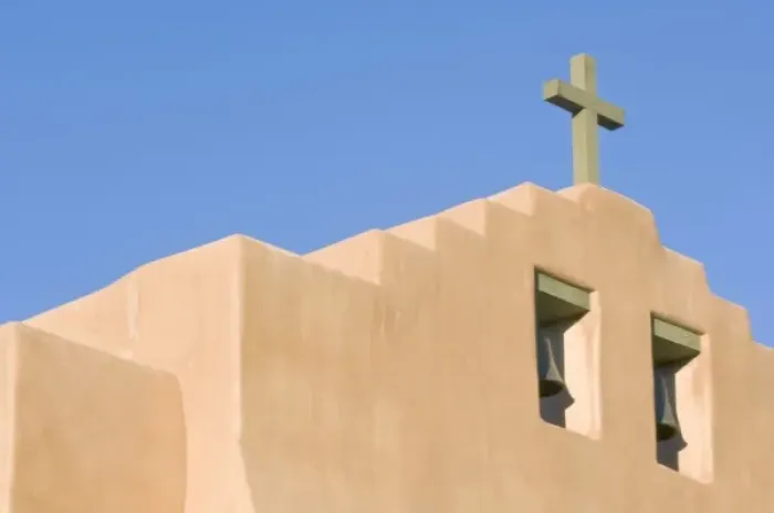 Framed Print : USA, NM, Santa Fe, Adobe Style Church Framed Print : USA, NM, Santa Fe, Adobe Style Church