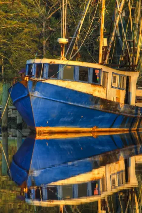 Framed Print : USA; North America; Florida; Apalachicola; Shrimp boat docked at harbor Framed Print : USA; North America; Florida; Apalachicola; Shrimp boat docked at harbor