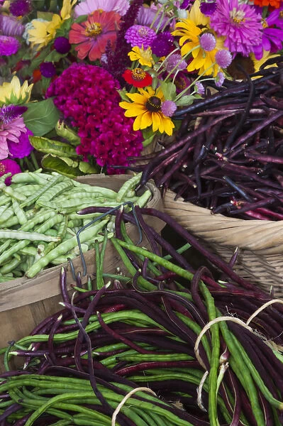 USA; North America; Georgia; Savannah; Flowers and vegetables at Farmers Market