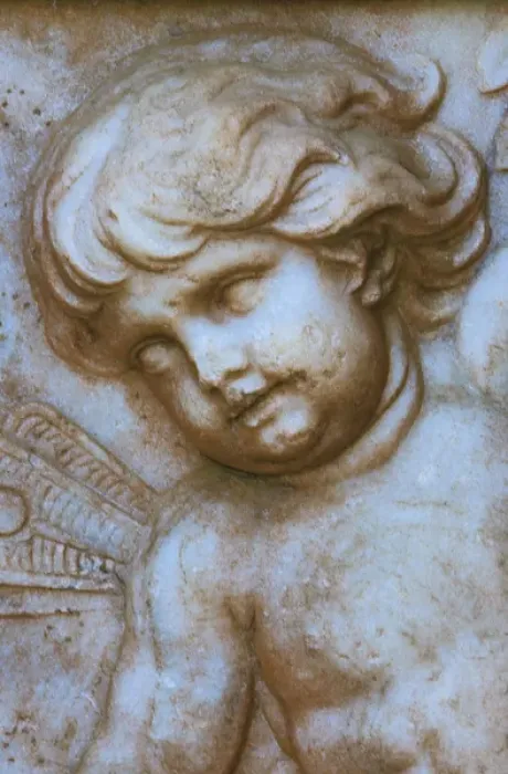 Framed Print : USA, North America; South Carolina, Charleston. A cherub on a monument in Magnolia Framed Print : USA, North America; South Carolina, Charleston. A cherub on a monument in Magnolia