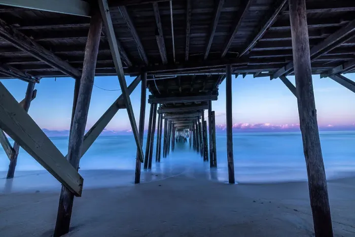 Framed Print : USA, North Carolina, Avon. Atlantic Ocean at Avon Fishing Pier Framed Print : USA, North Carolina, Avon. Atlantic Ocean at Avon Fishing Pier