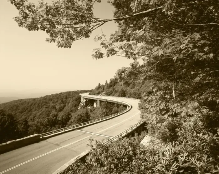 Framed Print : USA, North Carolina. Blue Ridge Parkway National Park. View of Linn Cove Viaduct Framed Print : USA, North Carolina. Blue Ridge Parkway National Park. View of Linn Cove Viaduct