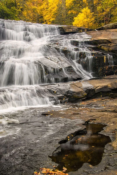 USA, North Carolina, Brevard. Waterfall in Dupont State Forest